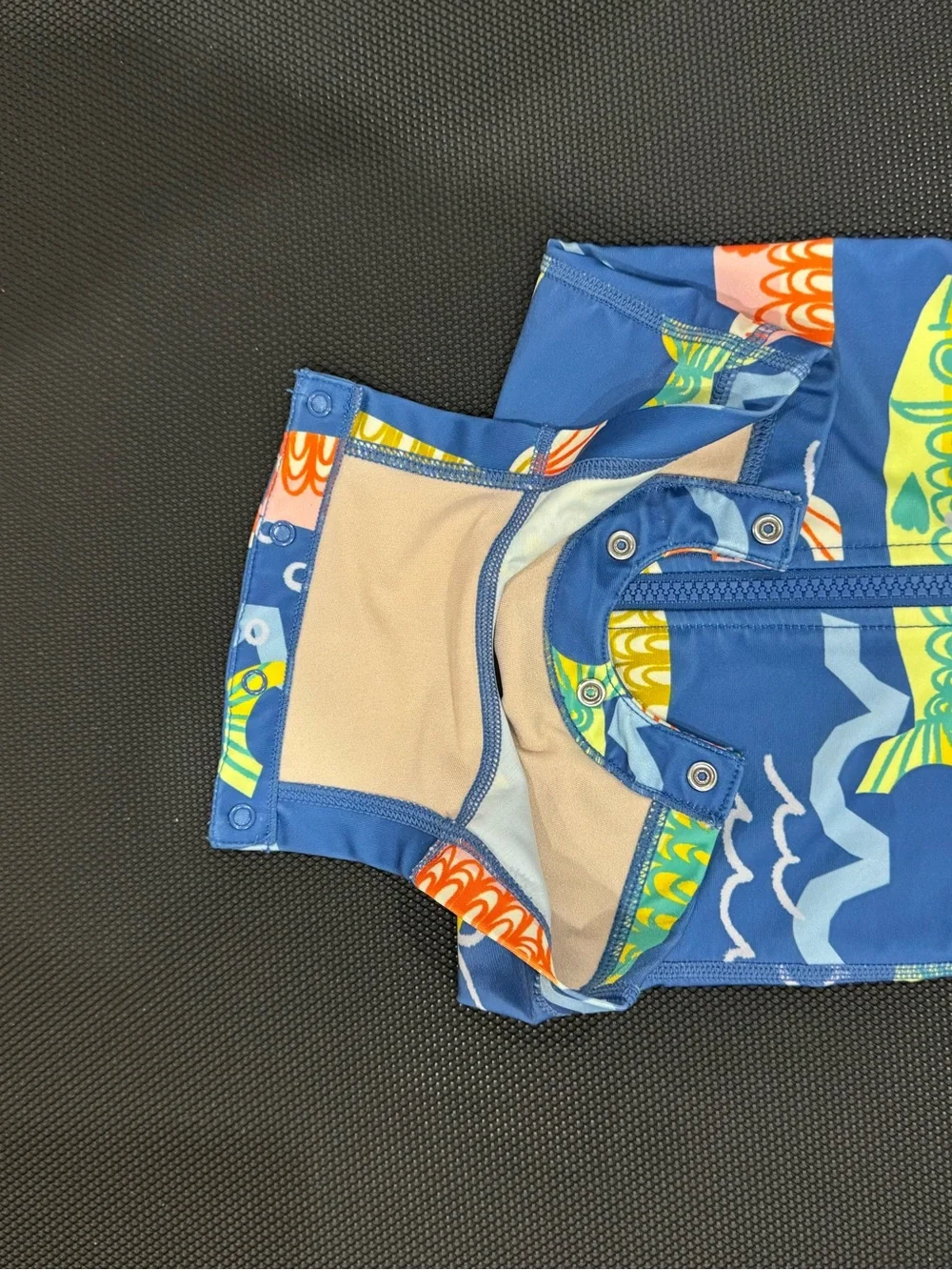Tea Collection Blue Fish Zip-Up One-Piece Swimsuit